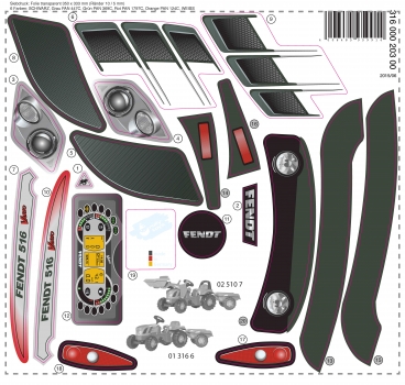 Aufkleber für rollyKid Fendt Vario 516