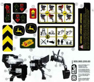 Aufkleber für Heckbagger John Deere