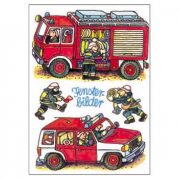 Fensterbild-Postkarte A6 FEUERWEHR