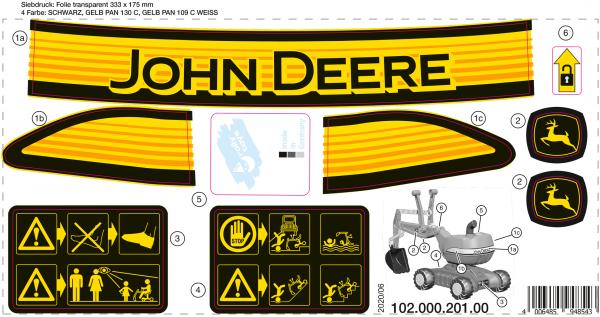 Ihr Internet Spielwarenhandel - Aufkleber für rollyDigger John Deere