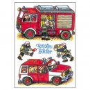 Fensterbild-Postkarte A6 FEUERWEHR